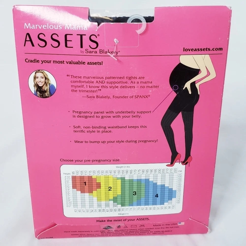 NWT Spanx Maternity Terrific Tights Black Stripe Opaque 1
